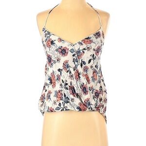 Abercrombie & Fitch White Floral Spaghetti Strap Cami with Pink and Navy Flowers